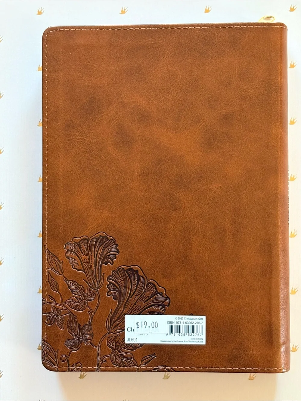 Christian Art Gifts Amazing Grace Journal W/Zipper Closure Faux Leather